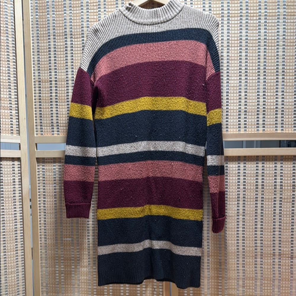 Sonoma Pink and Yellow Cowl Neck Sweater dress